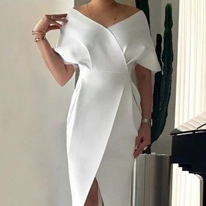 Elegant Plain Cross Neck Dress by Stylewe NWT XXL